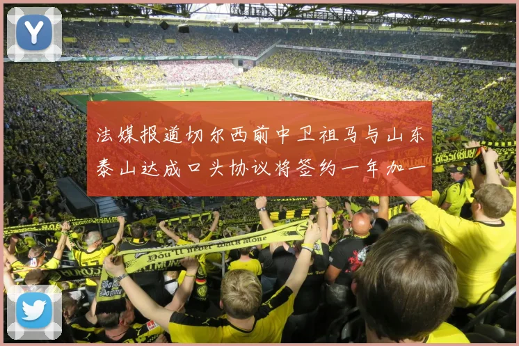 法媒报道切尔西前中卫祖马与山东泰山达成口头协议将签约一年加一年